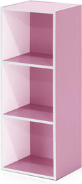 White/Pink 3-Tier Open Shelf Bookcase P990