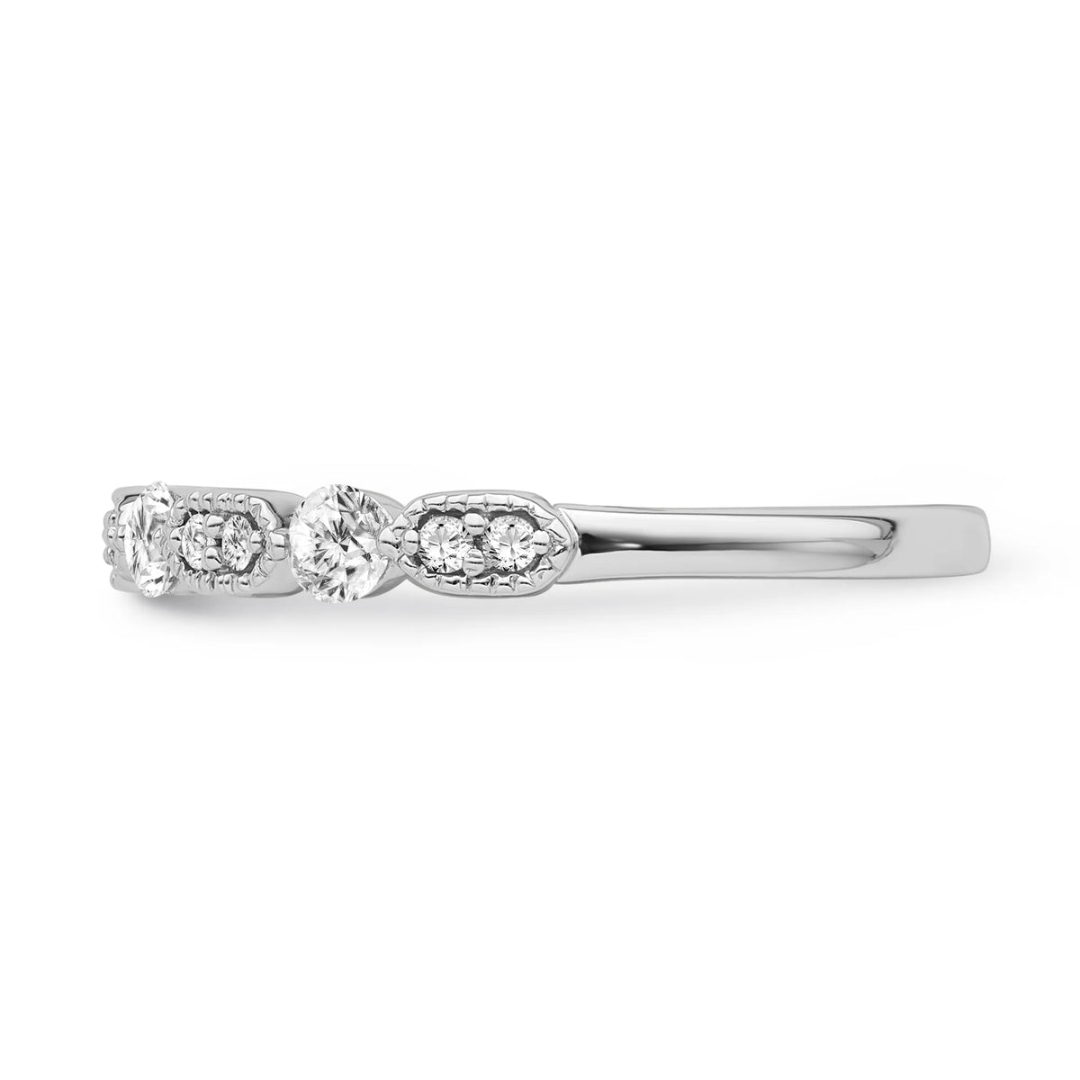 14K White Gold Diamond Band Ring Size 7 Y9165