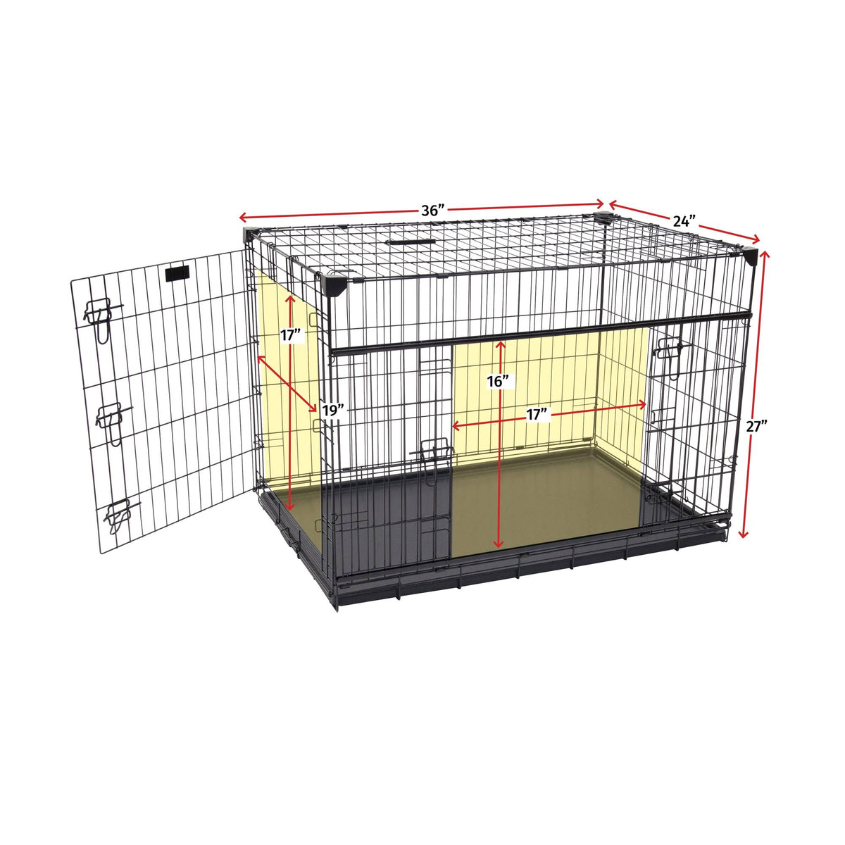 36 inch Sliding Double Door Wire Dog Crate G400727