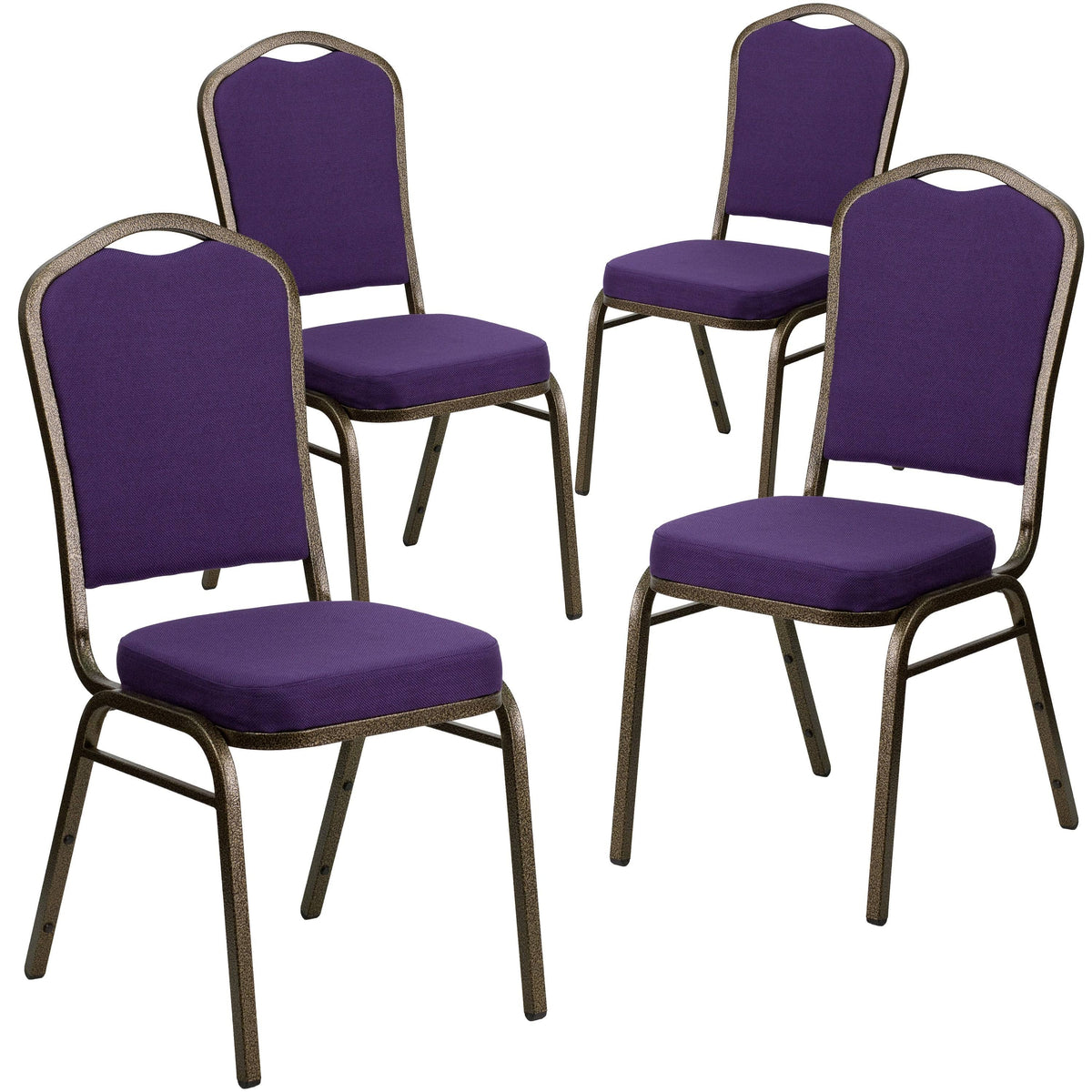 Green Patterned Fabric Stacking Banquet Chair 4 Pack W50696