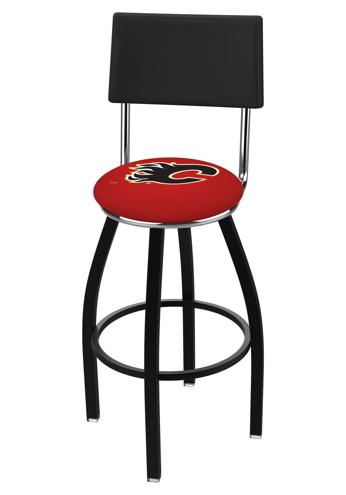 Black Wrinkle Swivel Bar Stool with Back X473922