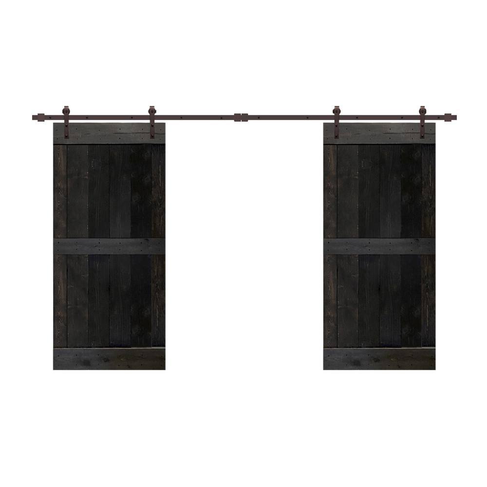Charcoal Double Barn Door with Hardware Kit E4866