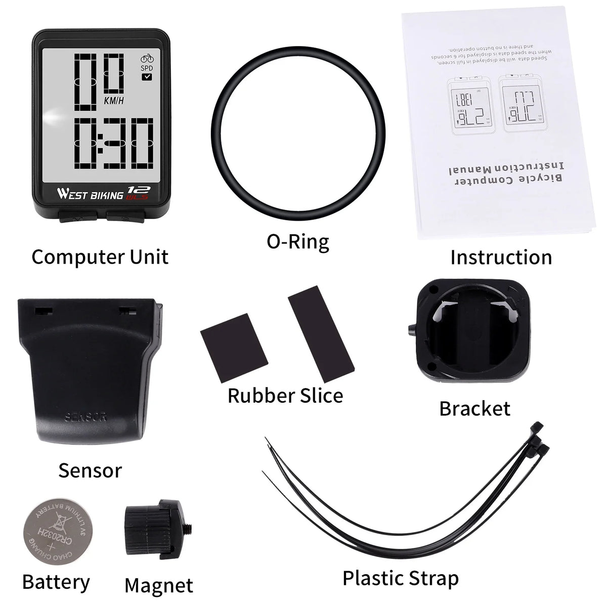 Black Wireless Bicycle Speedometer E153131