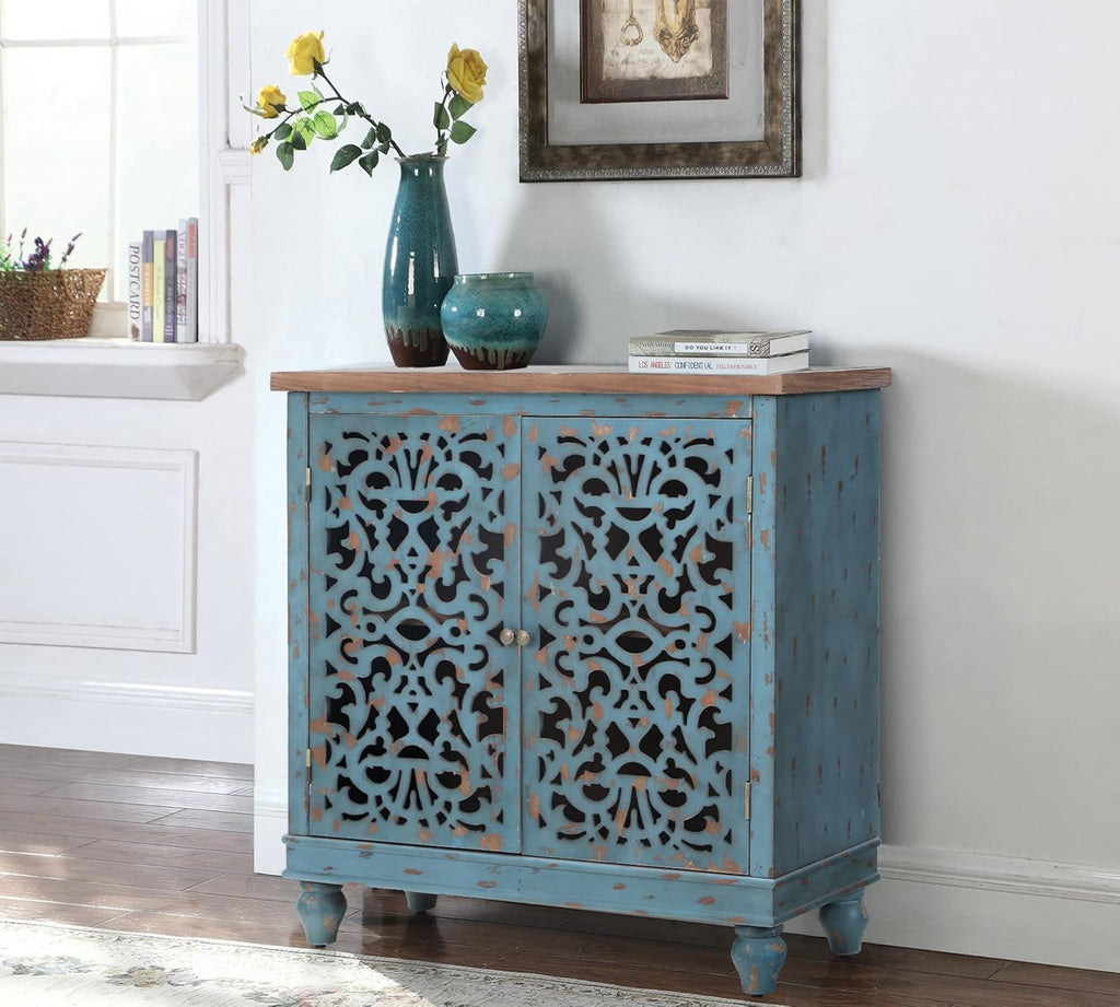 White Accent Cabinet with 2 Doors Storage Sideboard Buffet Cabinet N233