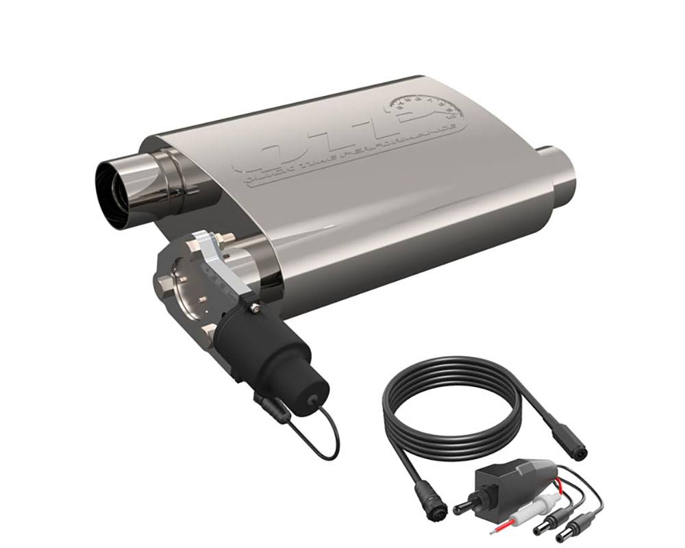 2.5in Weld-On 304SS Reverse Screamer Muffler with Bolt-On Electric Cutout I11915