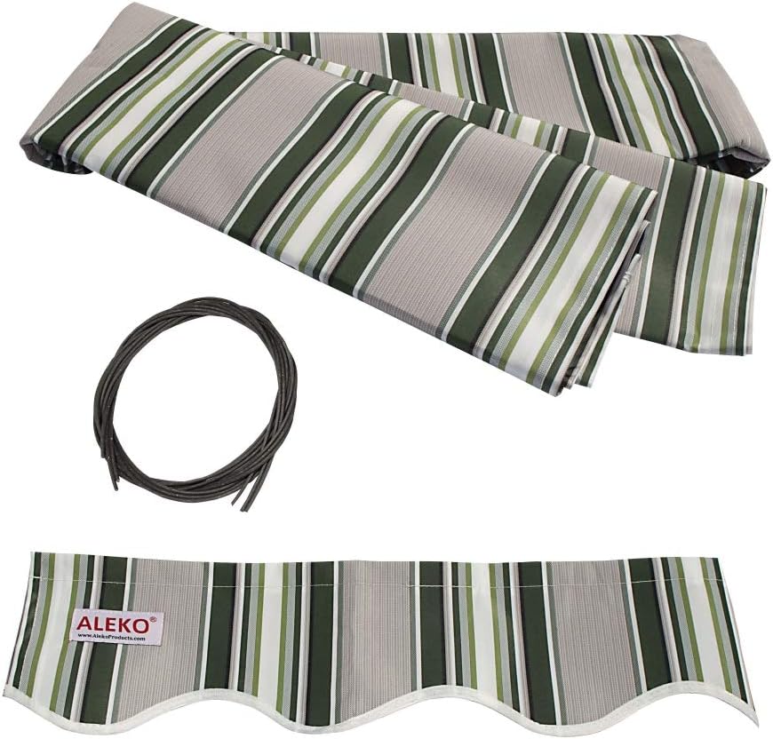 Motorized Retractable Patio Awning with Polyester Canopy V931174