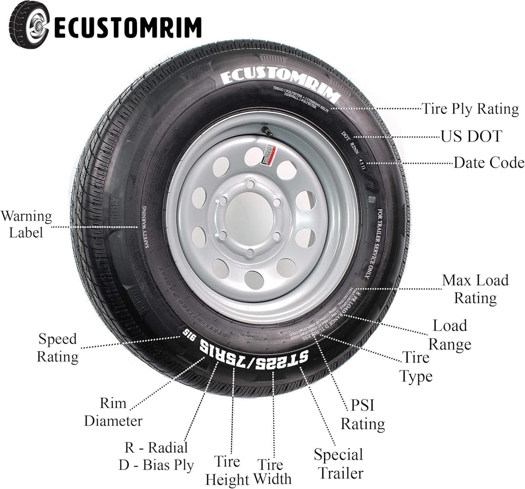 4.80-12 12 in. Load C 4 Lug Galvanized Spoke Trailer Tire Rim J35571