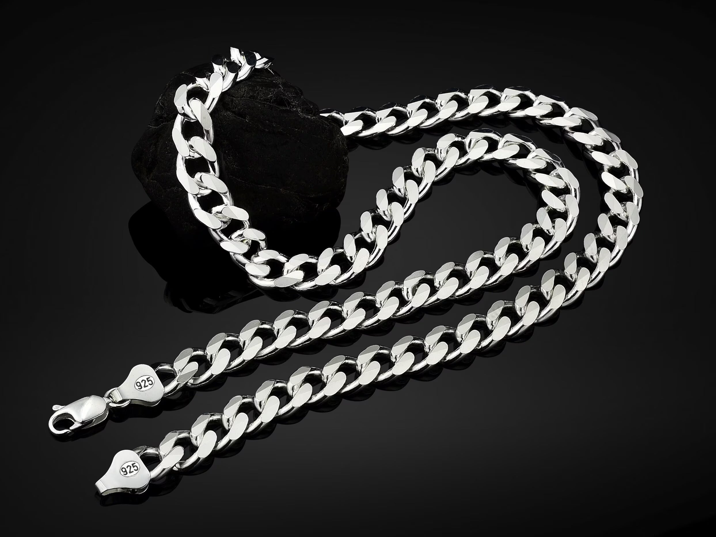Sterling Silver Handmade 6mm Cuban Chain Necklace F910486