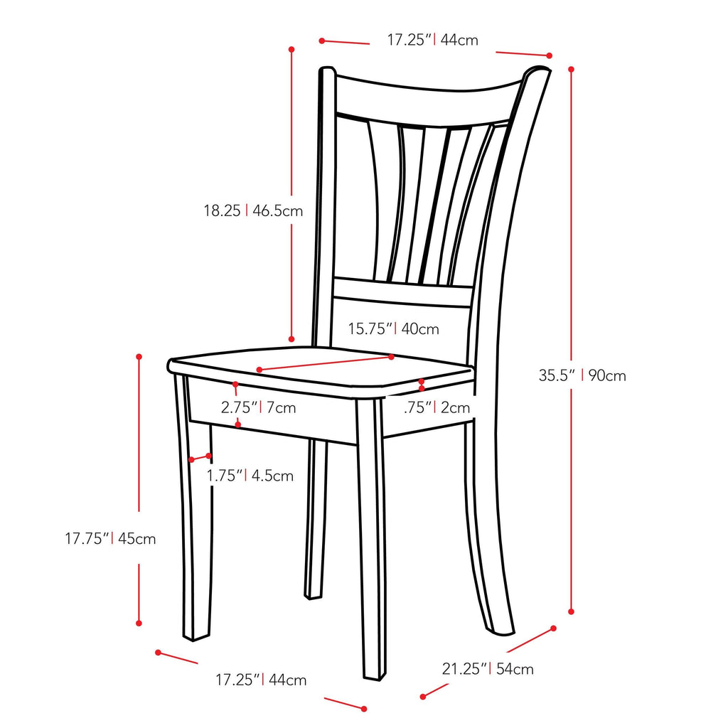 Cappuccino Stained Solid Wood Dining Chairs (Set of 2) A2912