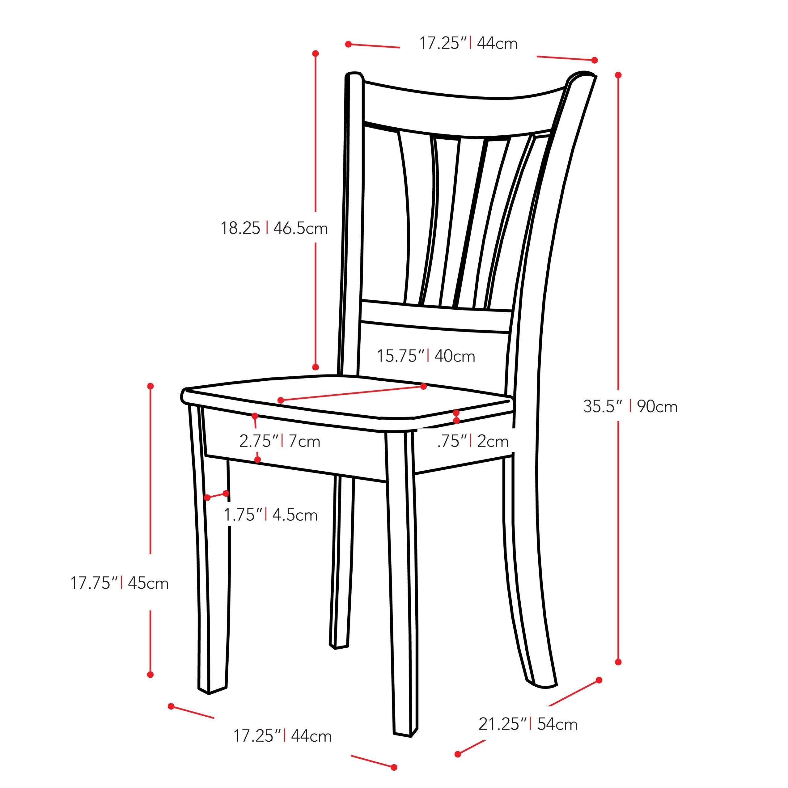 Cappuccino Stained Solid Wood Dining Chairs (Set of 2) A2912