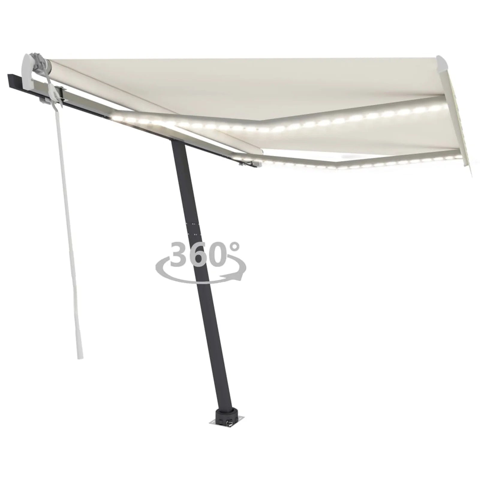 Cream Retractable Awning with LED R381741
