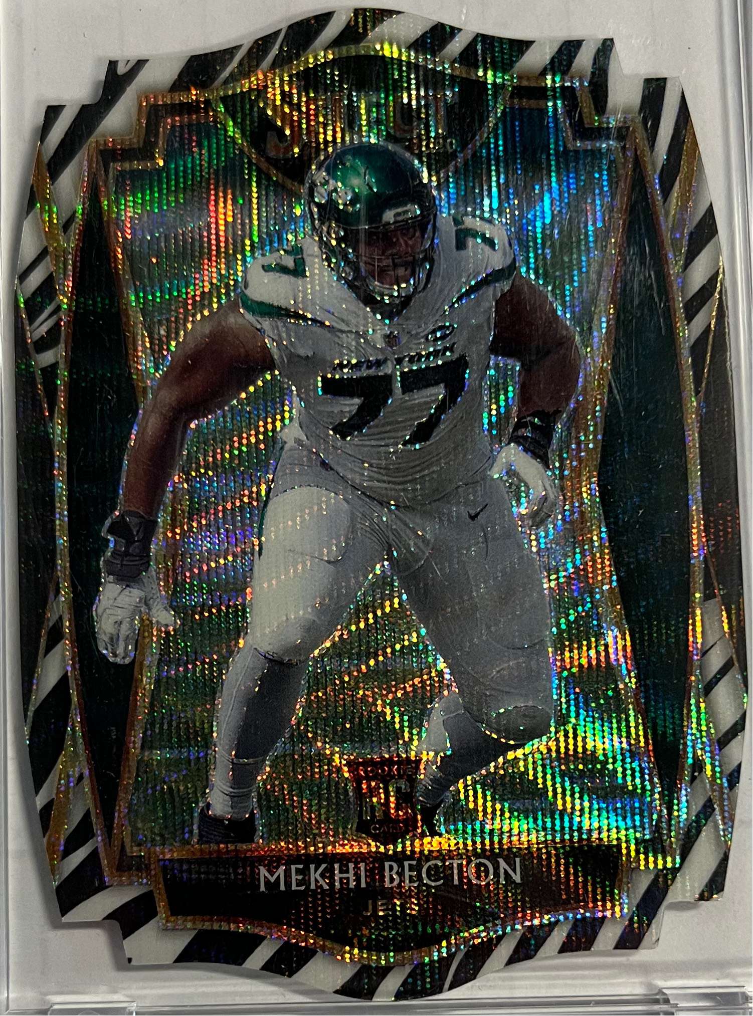 NFL 2020 Select Football Mekhi Becton Premier Trading Card #190 (Zebra Die-cut) (Panini) J307384