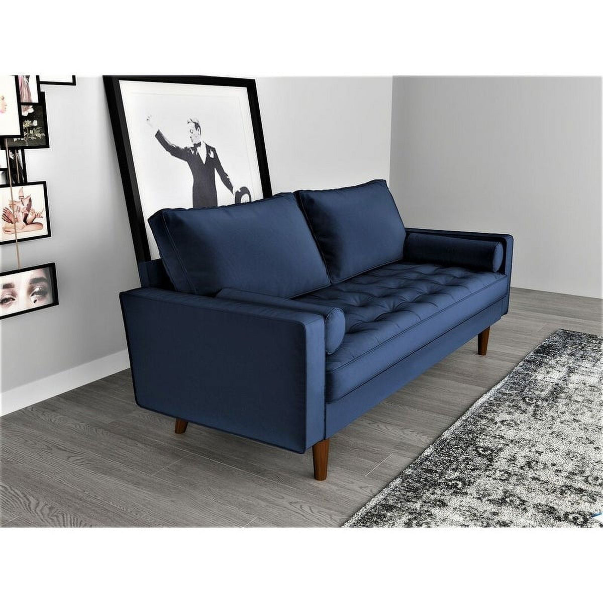 Prussian blue Velvet Sofa I953