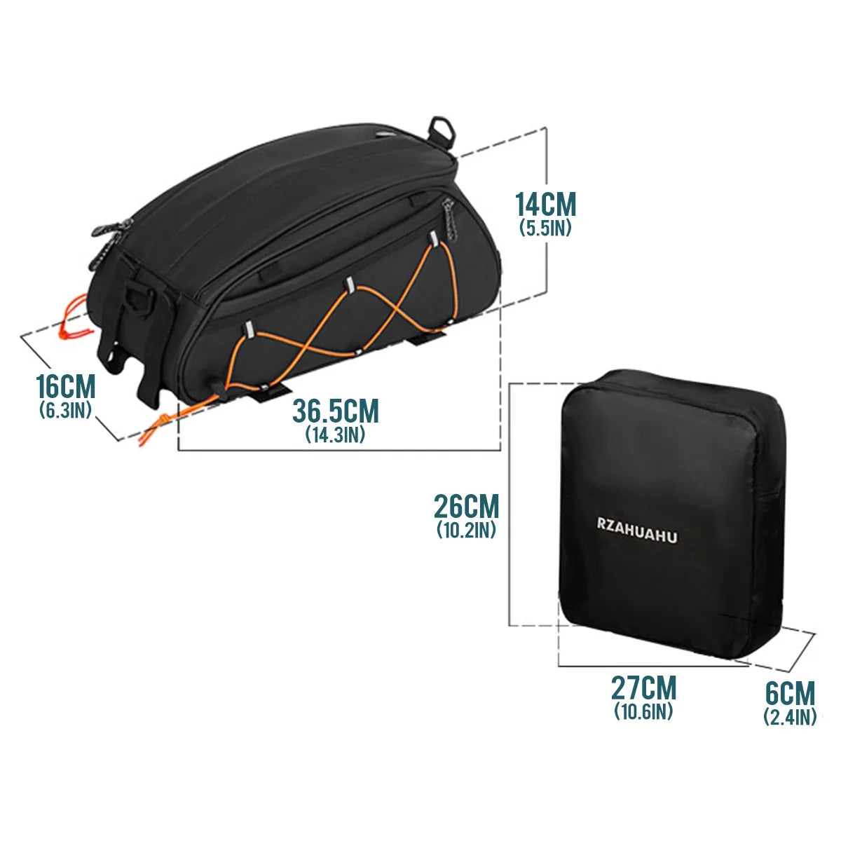 Waterproof Rear Seat Bike Trunk Bag with 2 Side Hanging Bags E727