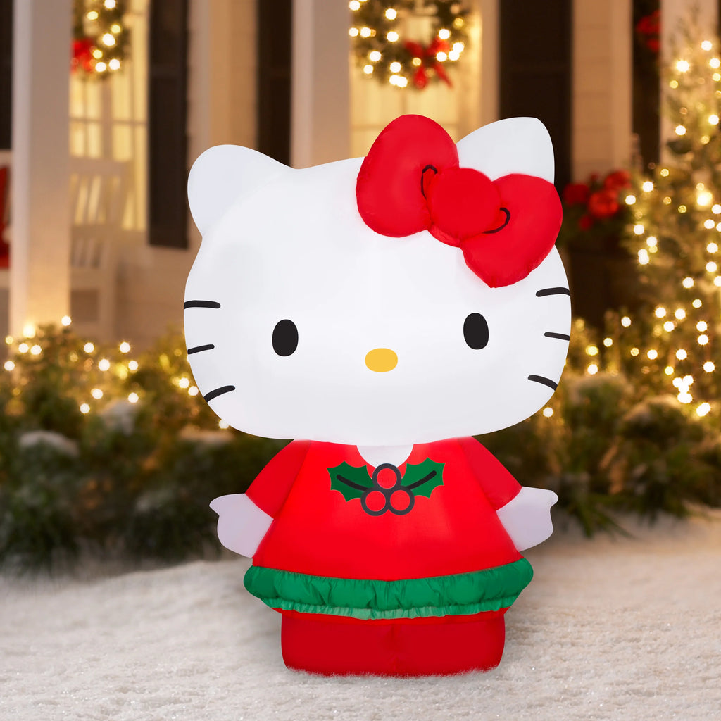 Airblown Inflatables Christmas Hello Kitty with Red Dress P69584