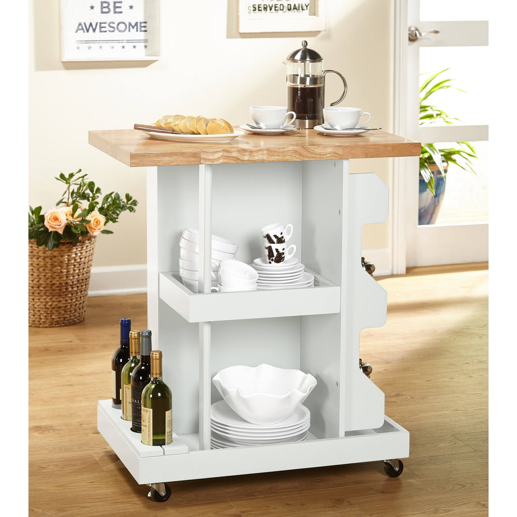White Kitchen Cart Y68897