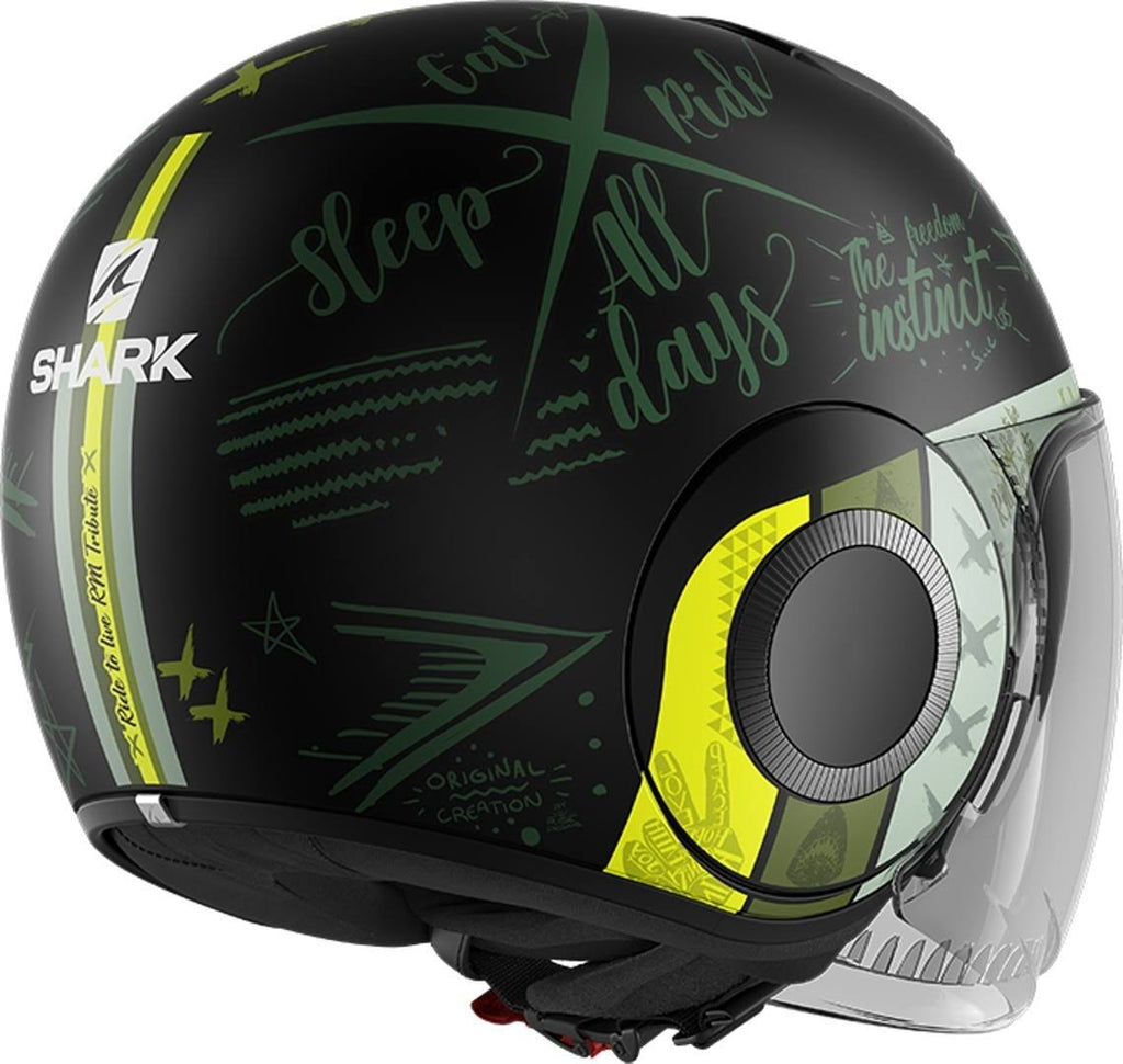 Mat Black Green Size M Helmet V135