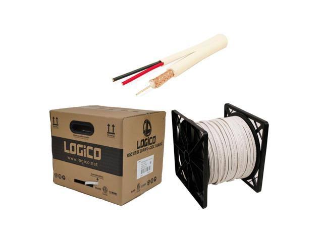 Black 1000ft Bulk RG59 Siamese Cable 20AWG+18/2 CCTV Camera Wire F1512