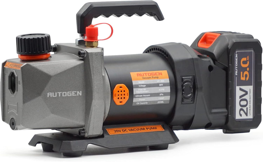 Single-Stage Vacuum Pump 3CFM 20V Lithium Battery DC Inverter 60 microns 1/4HP K288322