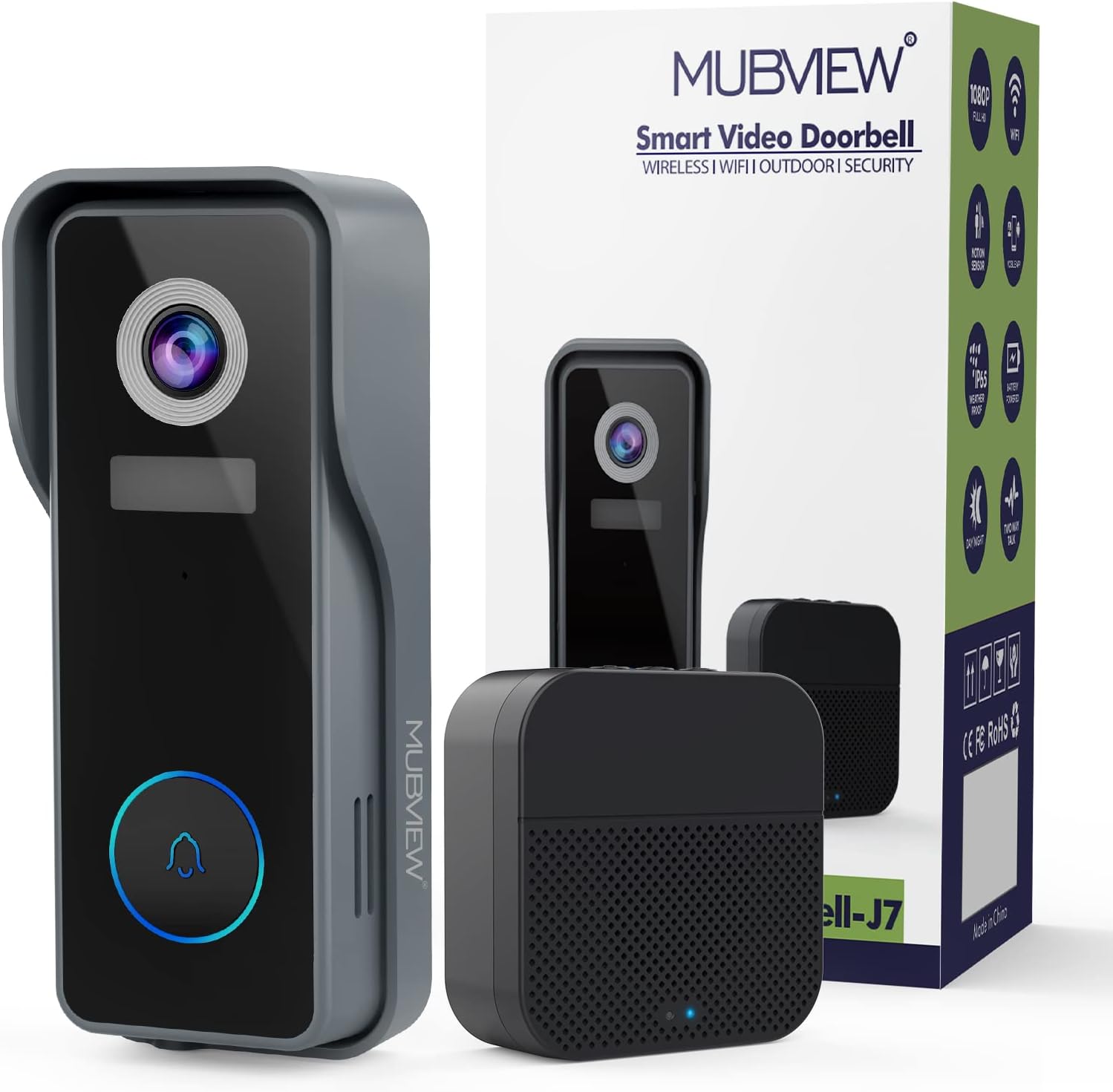 1080P HD WiFi Video Doorbell Camera with Chime G814