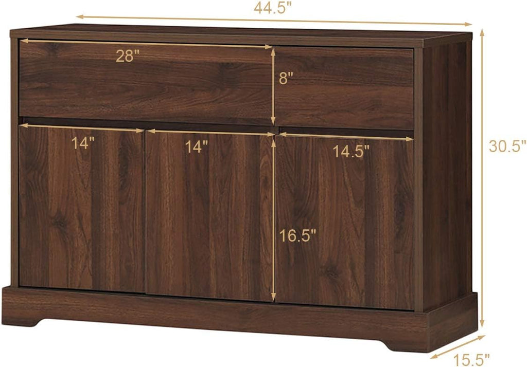 Walnut Buffet Sideboard with 2 Drawers and 2 Cabinets Z15133