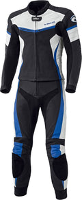Two Piece Motorcycle Leather Suit, black-blue, Size 50 W270899