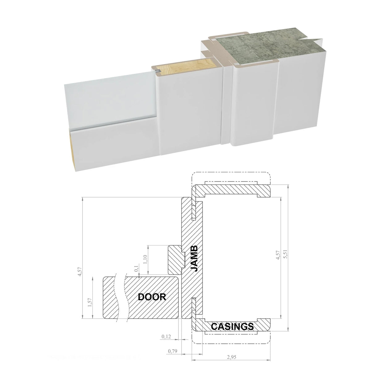 Solid French Door Frosted Glass 9 Lites 36 x 80 inches Q3596