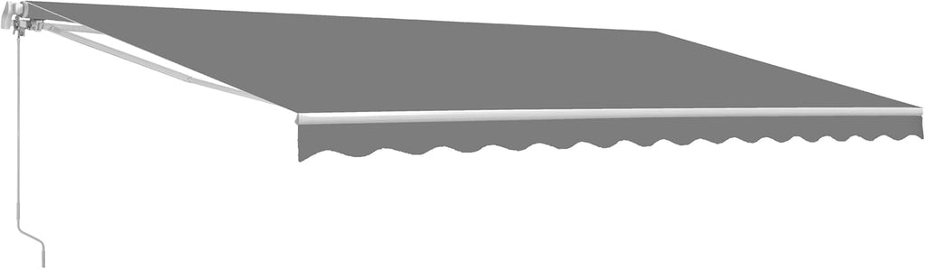 Motorized Retractable Patio Awning with Polyester Canopy V931174