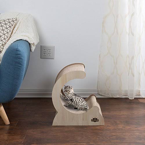 Cat Scratching Post Wood Cardboard Incline Vertical Scratcher U433789