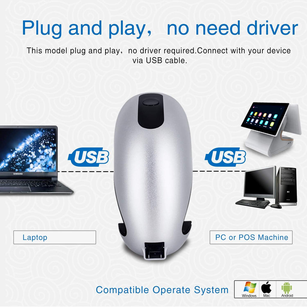 USB Hands-Free 2D Barcode Scanner Pack of 2 K2534