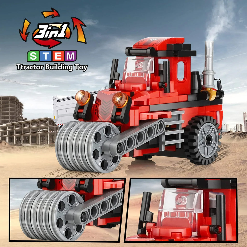 Red 3in1 City Train Building Block Set H91206