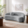 Grey Upholstered Sherpa Curve Back Sofa Z878427