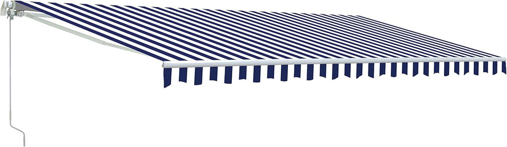 Motorized Retractable Patio Awning with Polyester Canopy V931174