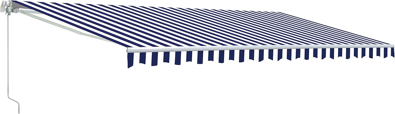Motorized Retractable Patio Awning with Polyester Canopy V931174