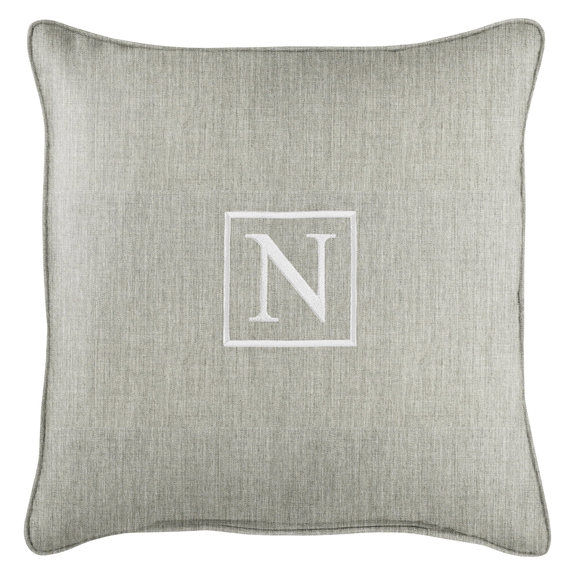 18" Granite Gray Sunbrella Square Indoor/Outdoor Throw Pillow F68223