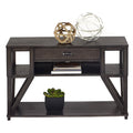 Wood Sofa Console Table in Midnight Oak Brown Y152