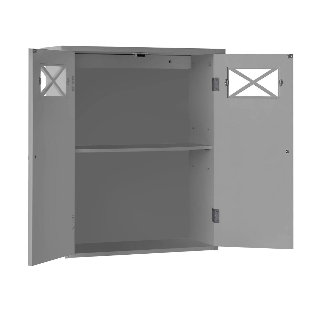 Grey Wall Cabinet with Two Doors F315