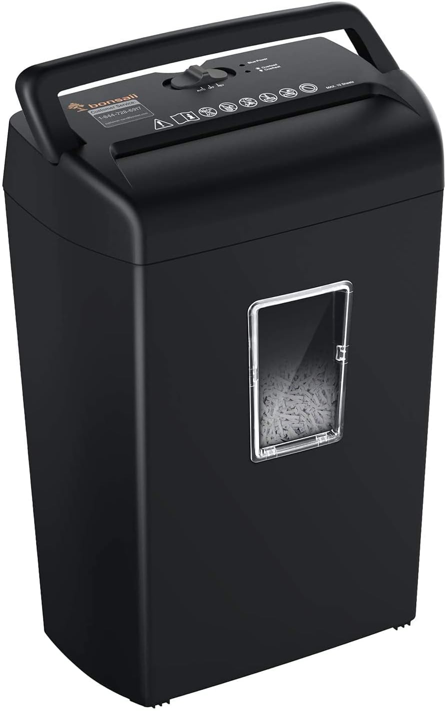 10-Sheet Cross-Cut Paper Shredder, 5.5 Gallons Wastebasket, Black, Pack of 2 Z58977