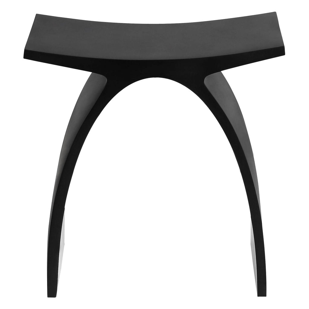Black Matte & White Arched Solid Surface Resin Bathroom Stool C4585