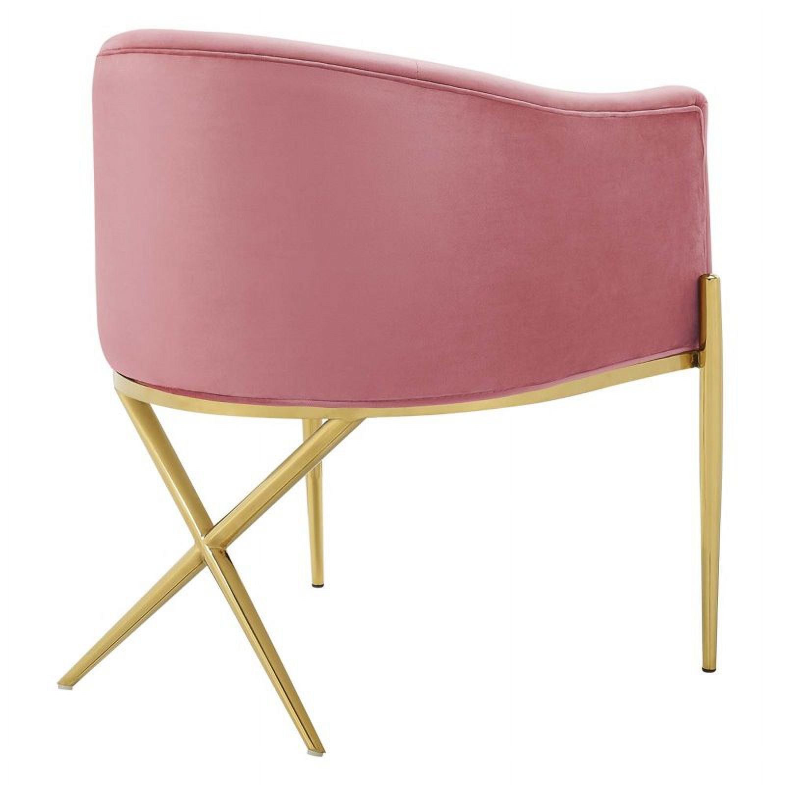 Pink Velvet Tufted Accent Dining Arm Chair M366