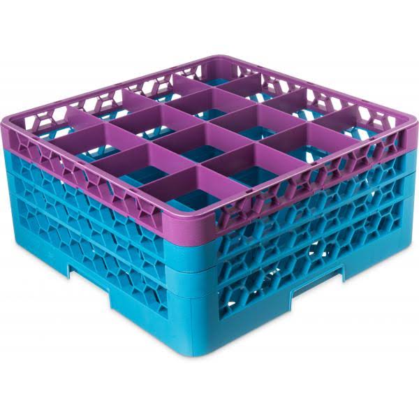 16-Compartment Divided Glass Rack with 3 Extenders Y908263