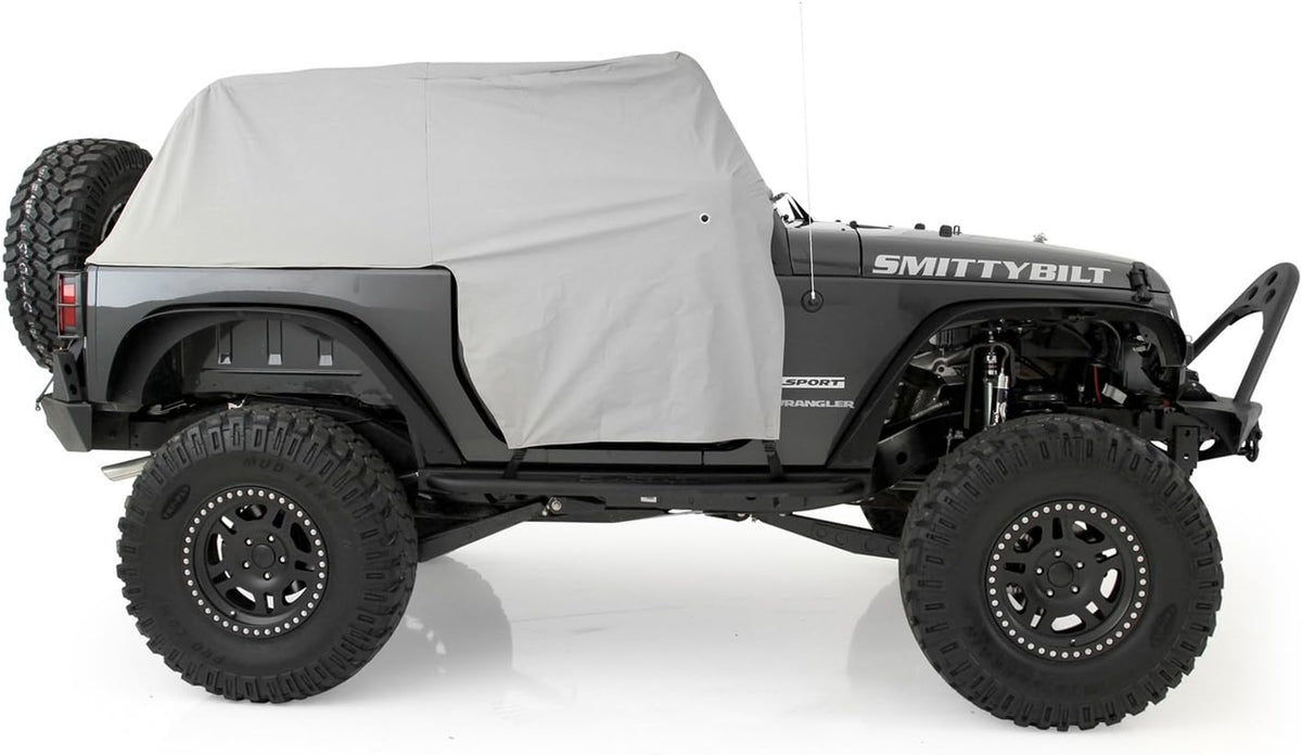 Gray Water-Resistant Cab Cover with Door Flap V5416