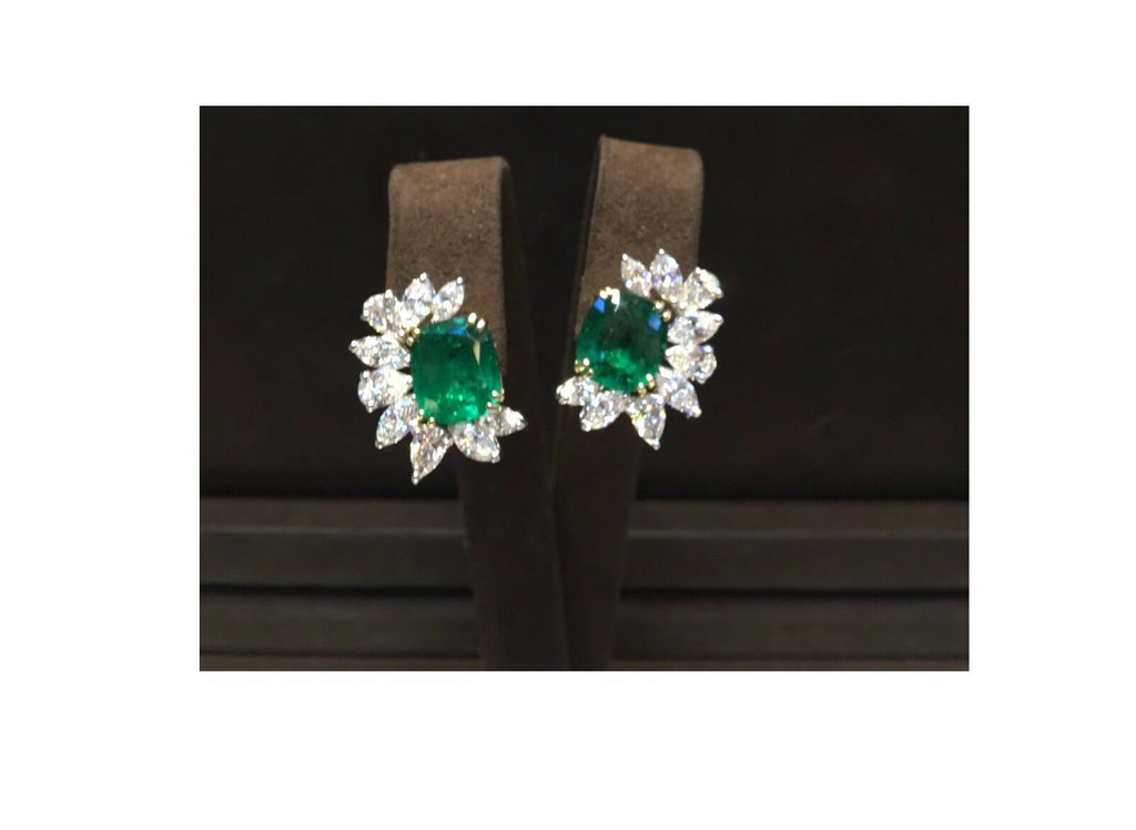 Platinum Diamond Marquise Pear Shape Earring Set T33795