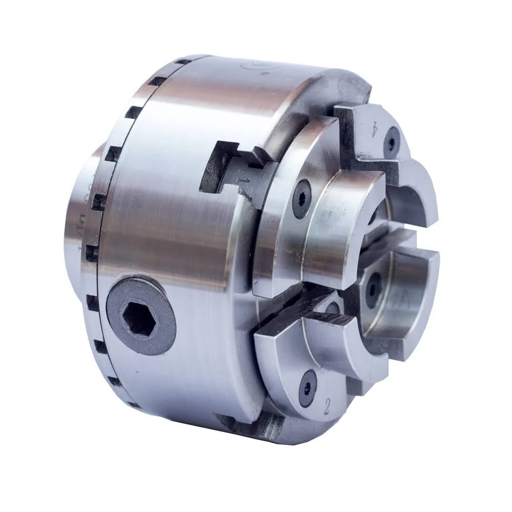 4 Jaws Wood Lathe Chuck with M40X2 to 1-1/4′′ - 8 Adaptor U27053