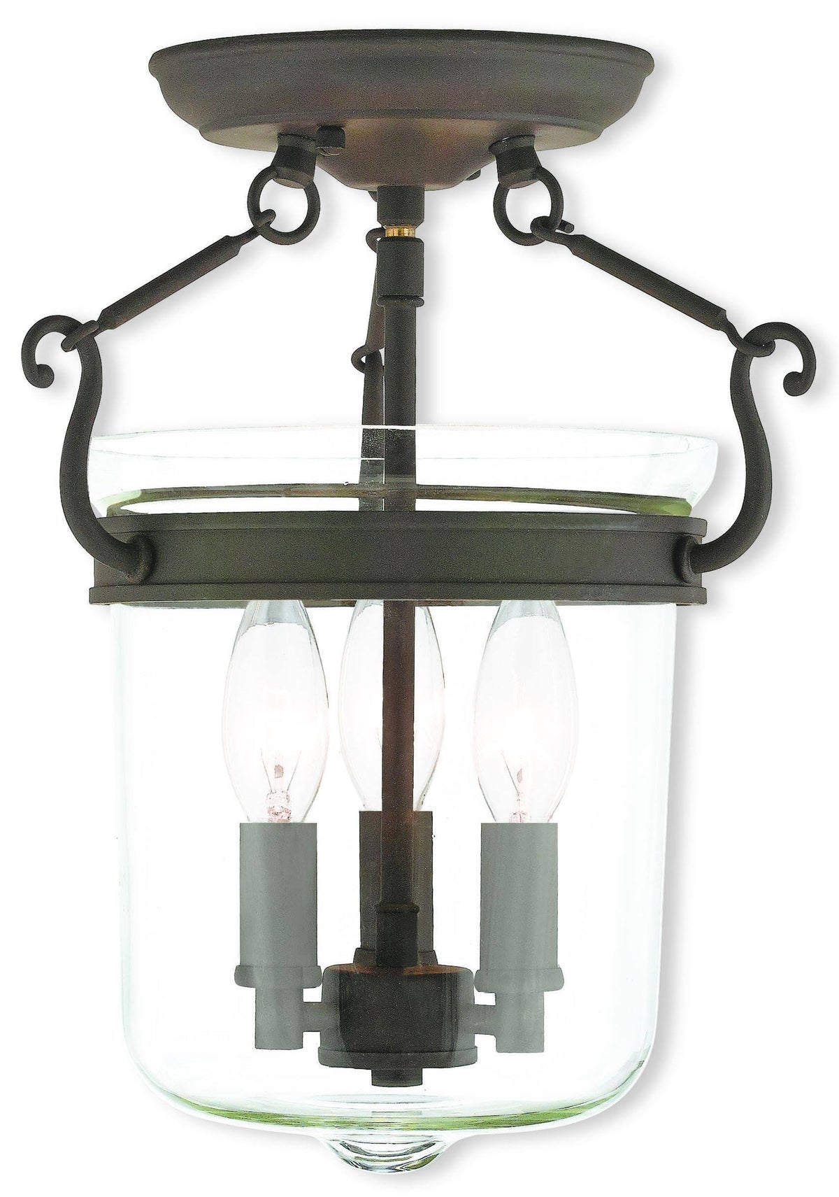 Bronze 3 Light Ceiling Mount I285