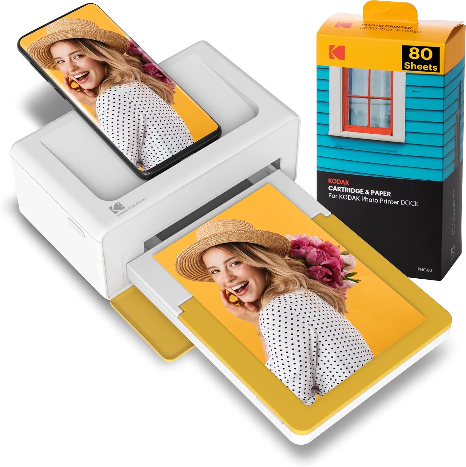 4x6 Instant Photo Printer 80 Sheet Bundle Bluetooth Portable Full Color Printing A71152