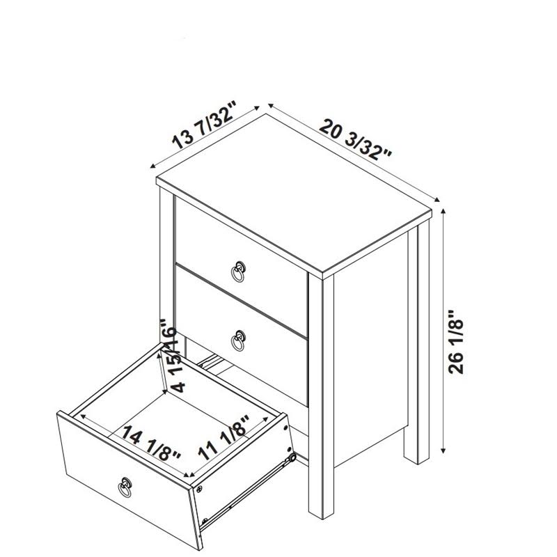 White Distressed Wood Three Drawer Chest M139303