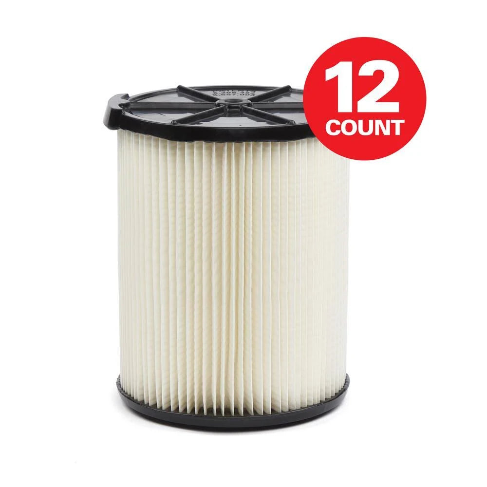 12-Pack Cartridge Filter for Wet Dry Vacs S5093