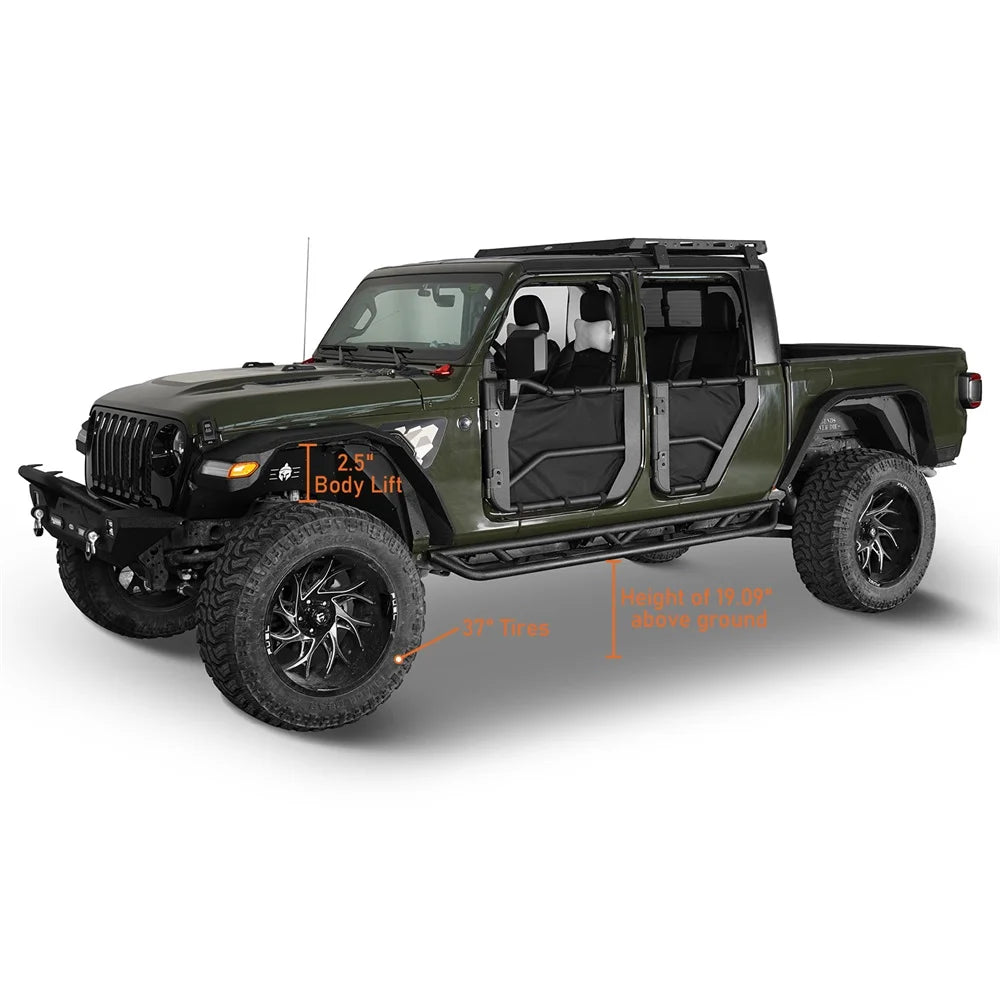 Pair Side Steps Running Board Nerf Bar Black F3729