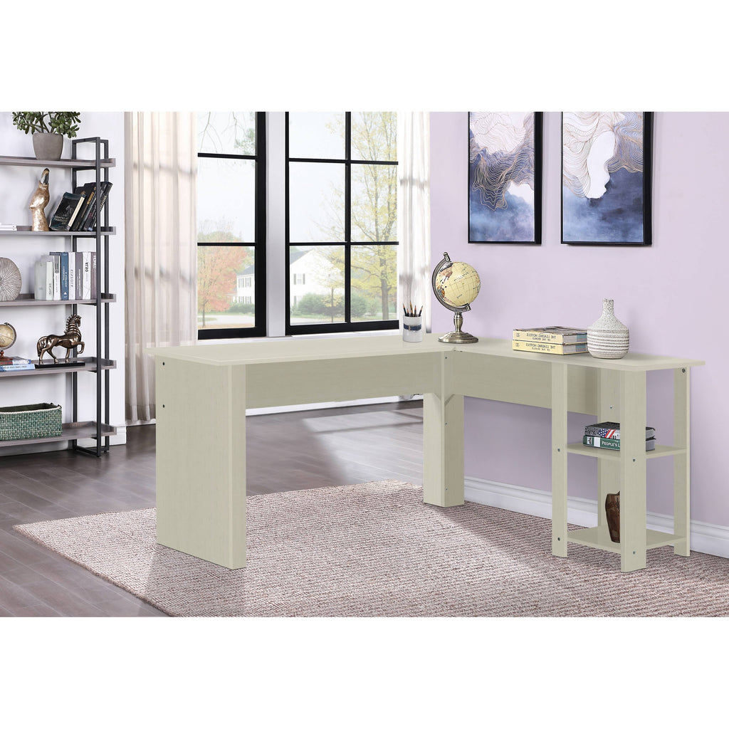 Antique White L Shape Executive Desk E8963